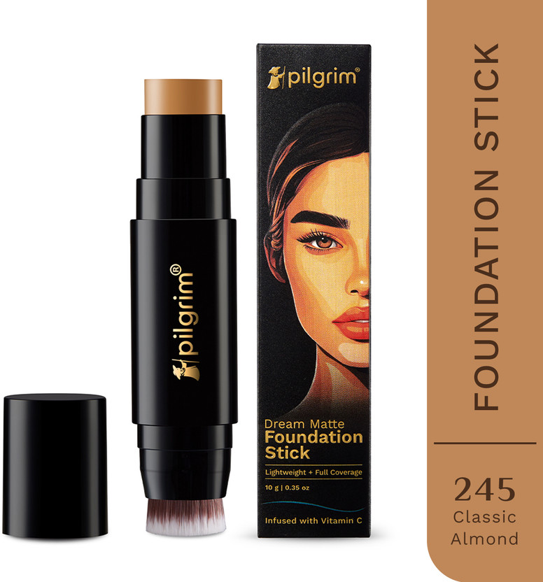 Pilgrim Classic Almond Foundation Stick | Dream Matte | Lightweight | Full Coverage Foundation(Classic Almond, 10 g)