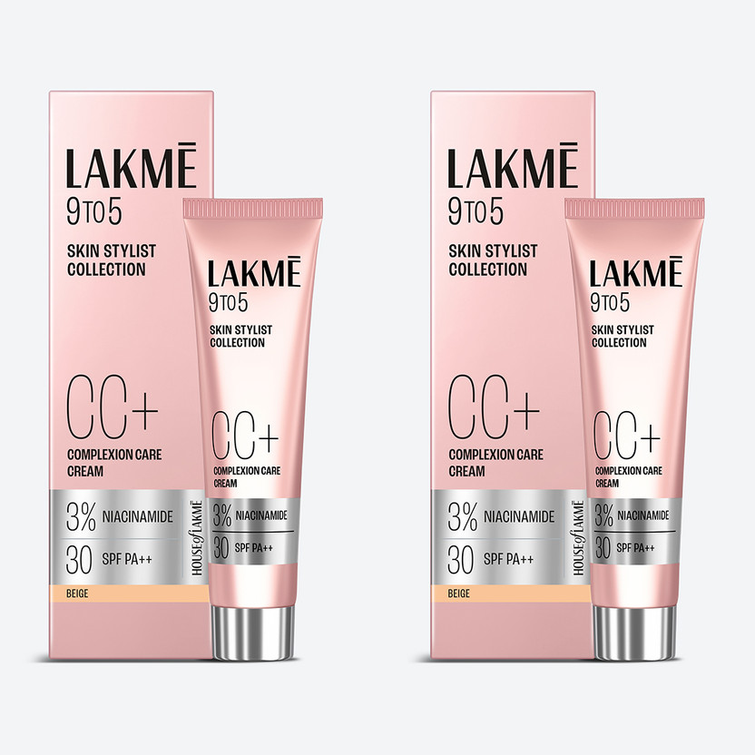 Lakmé 9 to 5 Complexion Care Face Cream Foundation - Pack of 2 Foundation(Beige, 60 g)