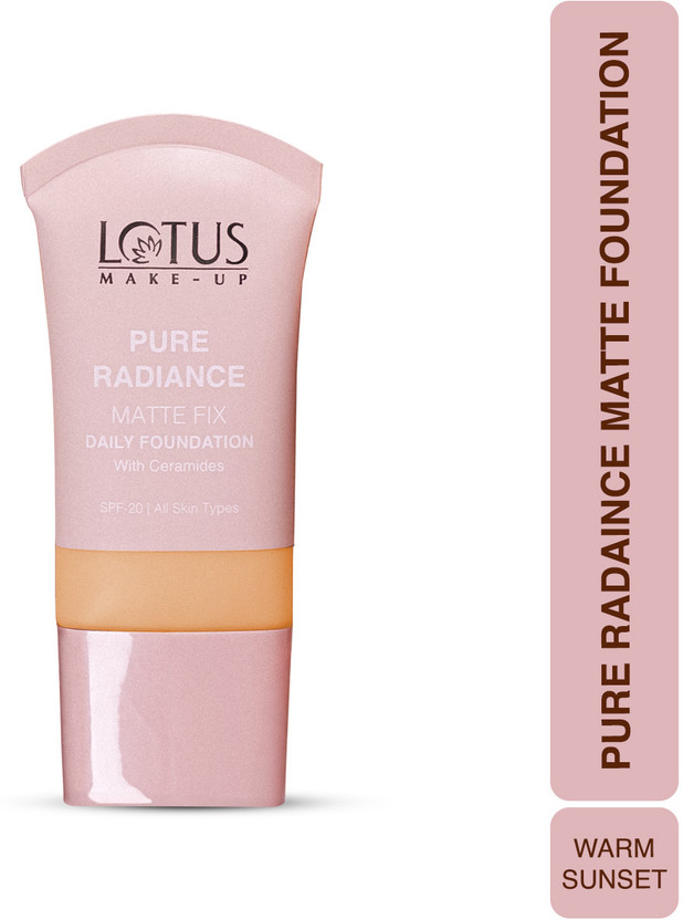 LOTUS MAKE - UP Pure Radiance Matte Foundation- 02 Warm Sunset, Matte Finish, SPF 20 Foundation(Warm Sunset, 30 ml)