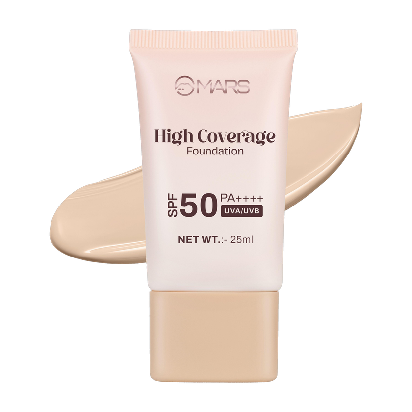 MARS SPF50 PA++++ High Coverage Foundation Tested by IN-VIVO with 5 Star Foundation(03-NATURAL BEIGE, 25 ml)