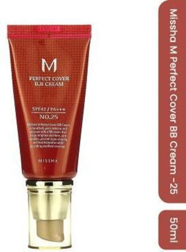 Missha M Perfect Cover BB Cream No 25 SPF42/PA+++ Korean Makeup  Foundation(Warm Beige, 50 ml)