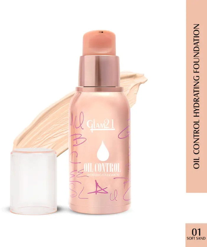 Glam21 Oil Control Hydrating Foundation to Matte Look- Highly Recommended for Oily Skin Foundation(Soft Sand, 40 g)