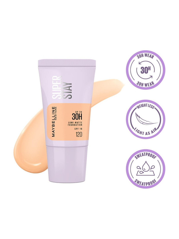 MAYBELLINE NEW YORK Super Stay Lumi-Matte Foundation-120, 30H Wear, Lightweight, Suits all skintypes Foundation(120, 18 ml)