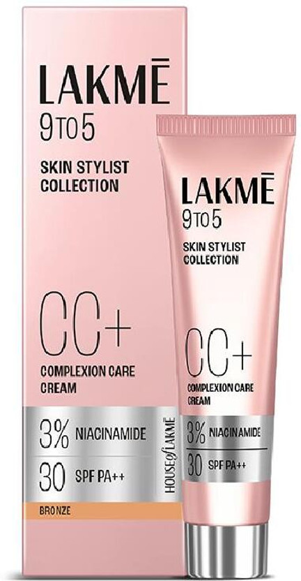 Lakmé 9 to 5 CC Cream Bronze with 3% Niacinamide Complex SPF 30 PA++ Foundation(Bronze, 30 g)