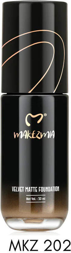 MAKEZMIA VELVET MATTE FOUNDATION MKZ 102 30ML Foundation(MKZ 202, 30 ml)