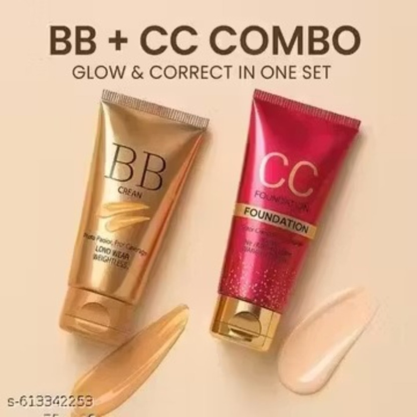 shevique BB Cream + CC Cream Combo | Full Coverage Lightweight Makeup Base Foundation(Natural Beige, 60 ml)