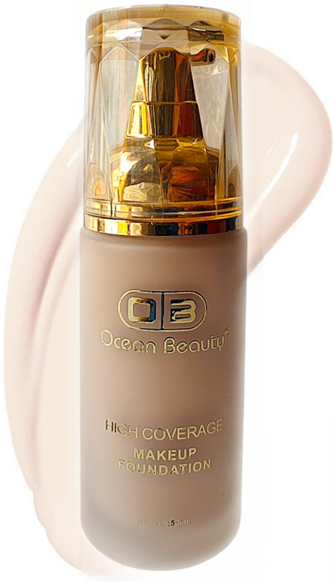 OCEAN BEAUTY Waterproof Liquid High Coverage Matte Finish Full Foundation For Oily & Dry Skin Foundation(White Ivory, 50 ml)