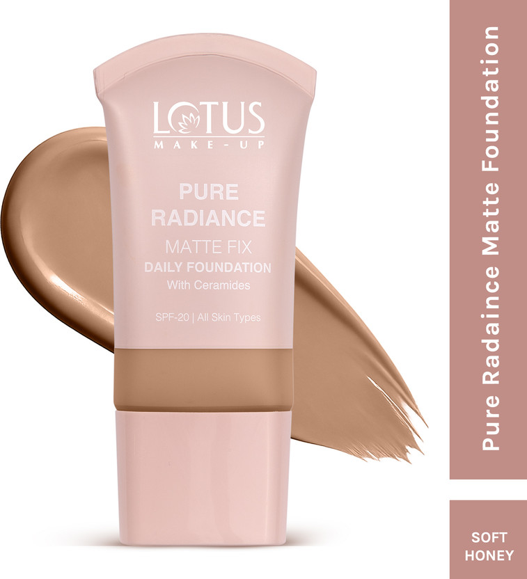 LOTUS MAKE - UP Pure Radiance Matte Foundation- 07 Soft Honey, Matte Finish, SPF 20 Foundation(Soft Honey, 30 ml)