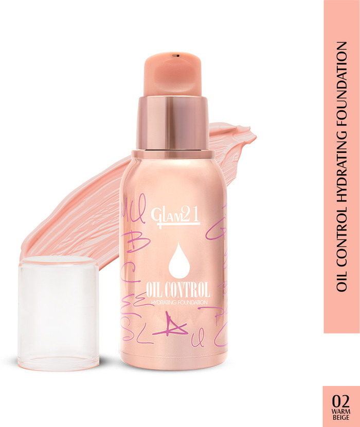 Glam21 Oil Control Hydrating Foundation to Matte Look- Highly Recommended for Oily Skin Foundation(Warm Beige, 40 g)
