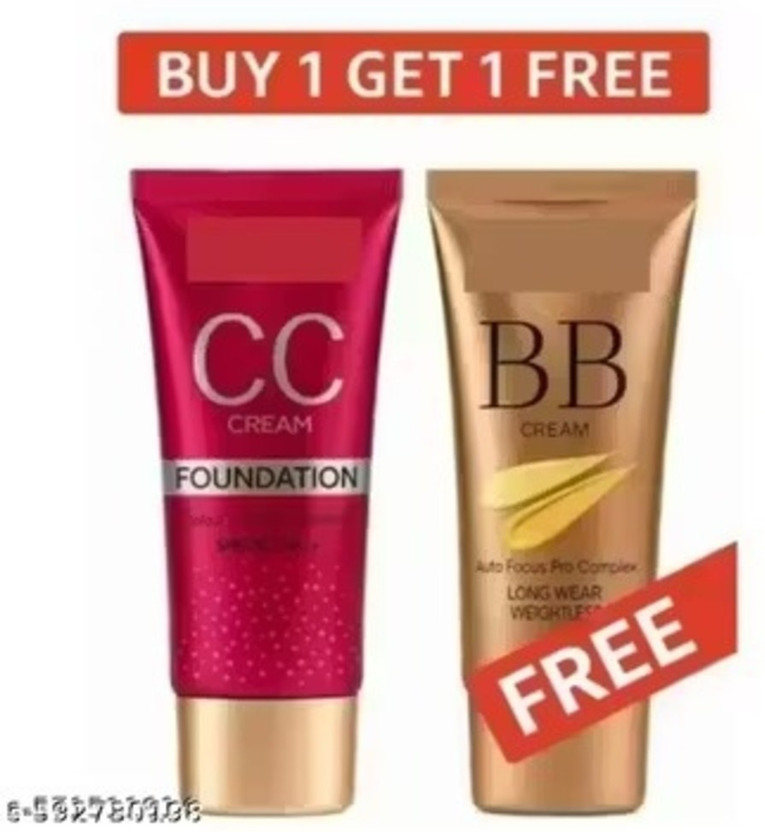 shevique BB + CC Cream Combo | Lightweight Makeup Base for Natural Glow Foundation(Natural Beige, 60 ml)