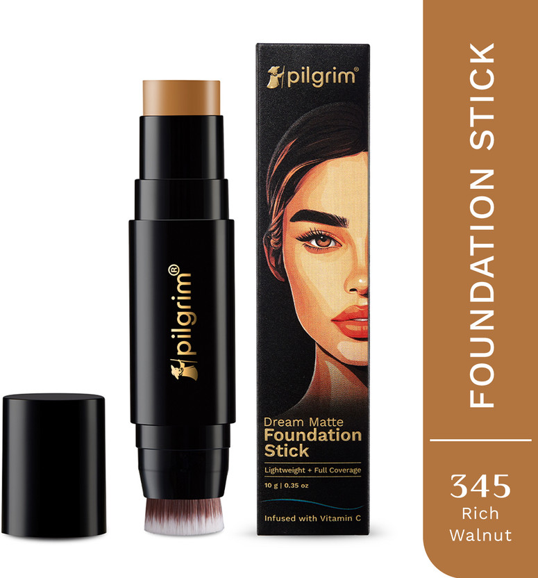Pilgrim Rich Walnut Foundation Stick | Dream Matte | Lightweight | Full Coverage Foundation(Rich Walnut, 10 g)