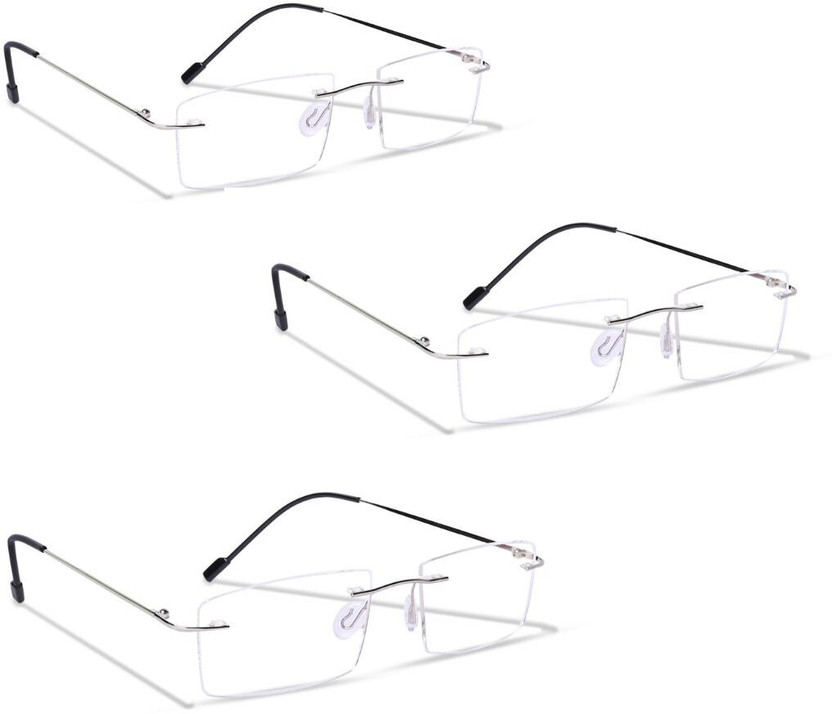 Redex Rimless (+3.00) Rectangle Reading Glasses(55 mm)