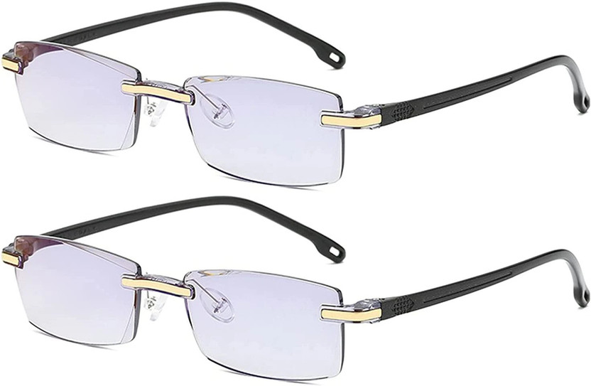 Augen Rimless (+3.50) Rectangle Reading Glasses(53 mm)