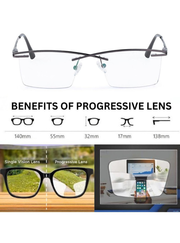 Redex Rimless (+2.75) Rectangle Reading Glasses(56 mm)