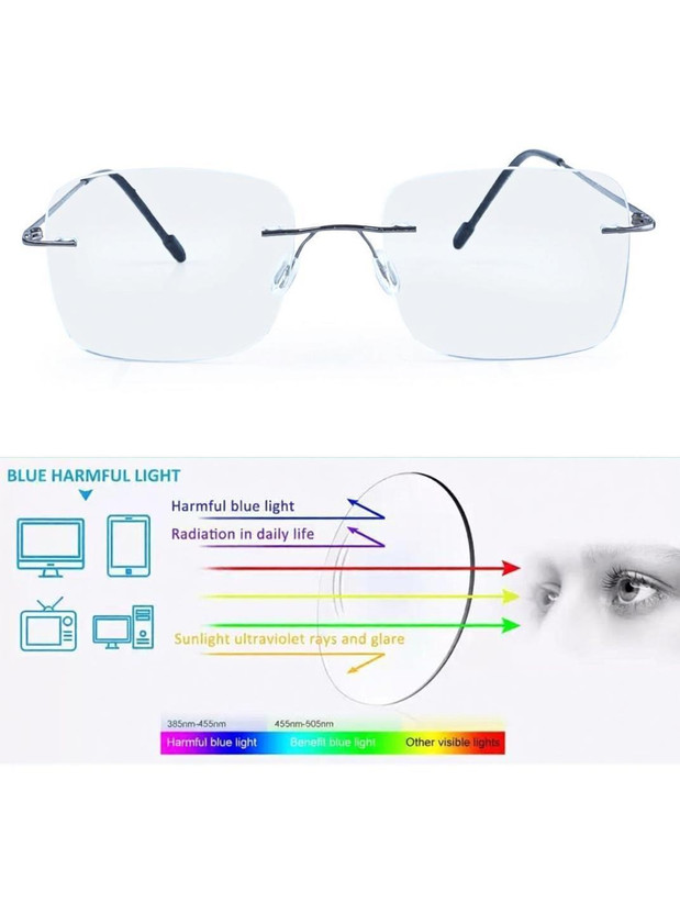 Redex Rimless (+3.50) Rectangle Reading Glasses(55 mm)