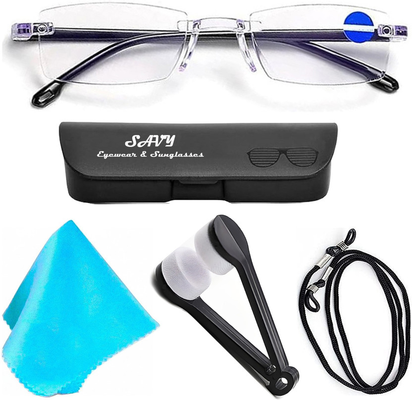 Savy Rimless (+2.50) Rectangle Reading Glasses(140 mm)
