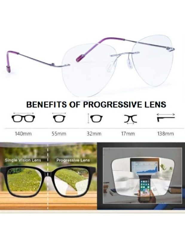Redex Rimless (+1.00) Aviator Reading Glasses(55 mm)