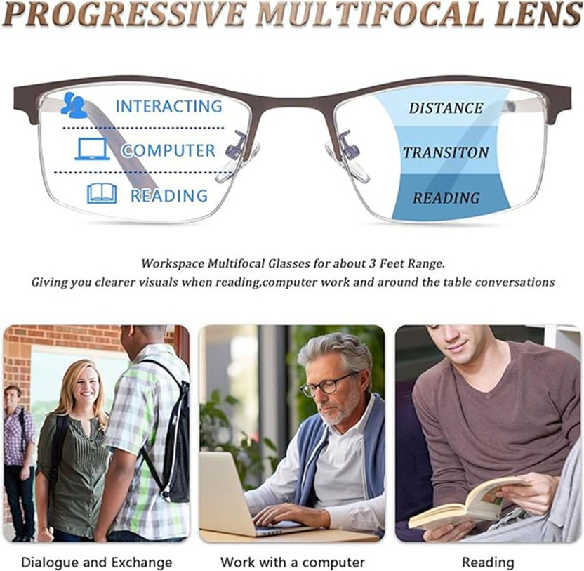 Glasso Half Rim (+2.00) Rectangle Reading Glasses(130 mm)