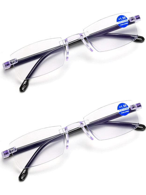 Myreen Rimless (+2.25) Rectangle Reading Glasses(52 mm)