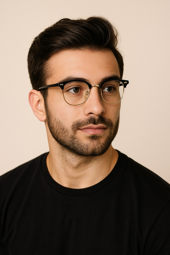 Sunglance Full Rim Clubmaster, Round Frame(50 mm)