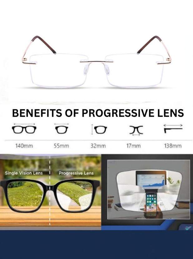 Redex Rimless (+3.50) Rectangle Reading Glasses(55 mm)