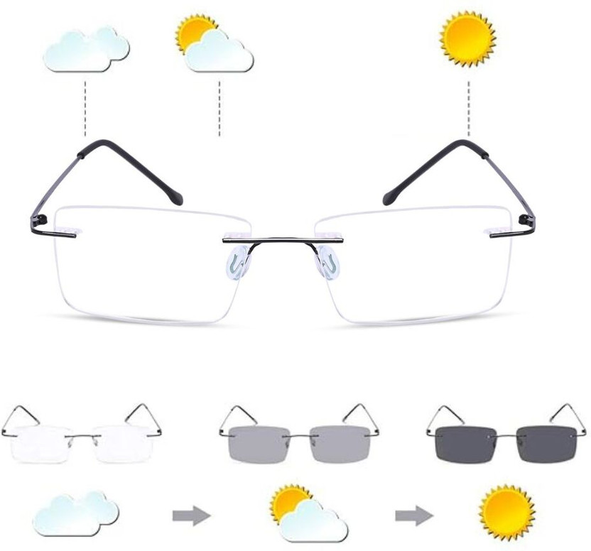Redex Rimless (+0.50) Rectangle Reading Glasses(55 mm)