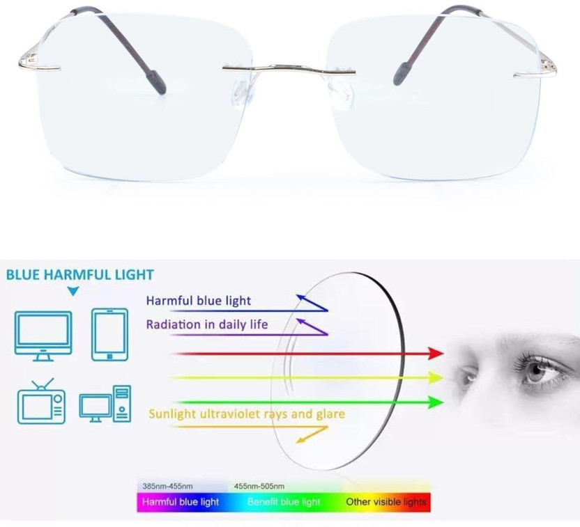 Redex Rimless (+1.00) Rectangle Reading Glasses(55 mm)