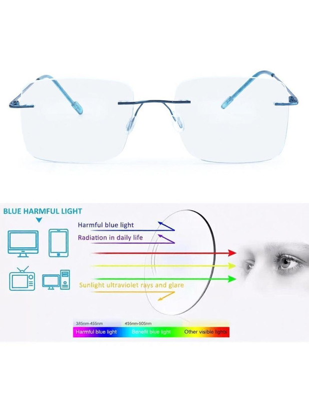 Redex Rimless (+3.50) Rectangle Reading Glasses(55 mm)