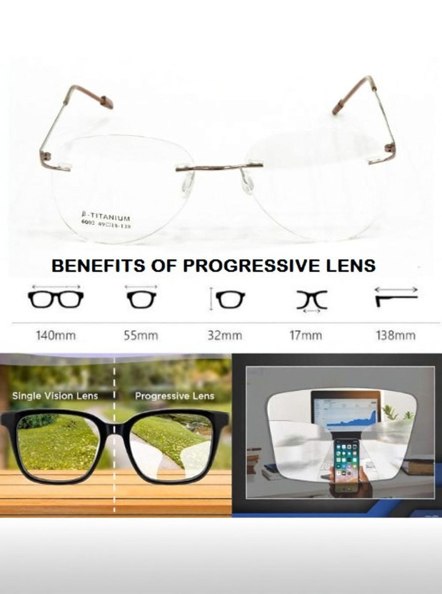 Redex Rimless (+2.25) Aviator Reading Glasses(55 mm)