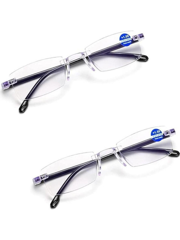 Elyvo Rimless (+2.00) Rectangle Reading Glasses(45 mm)