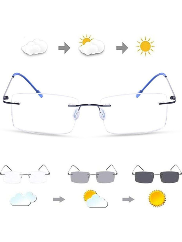 Redex Rimless (+3.50) Rectangle Reading Glasses(55 mm)