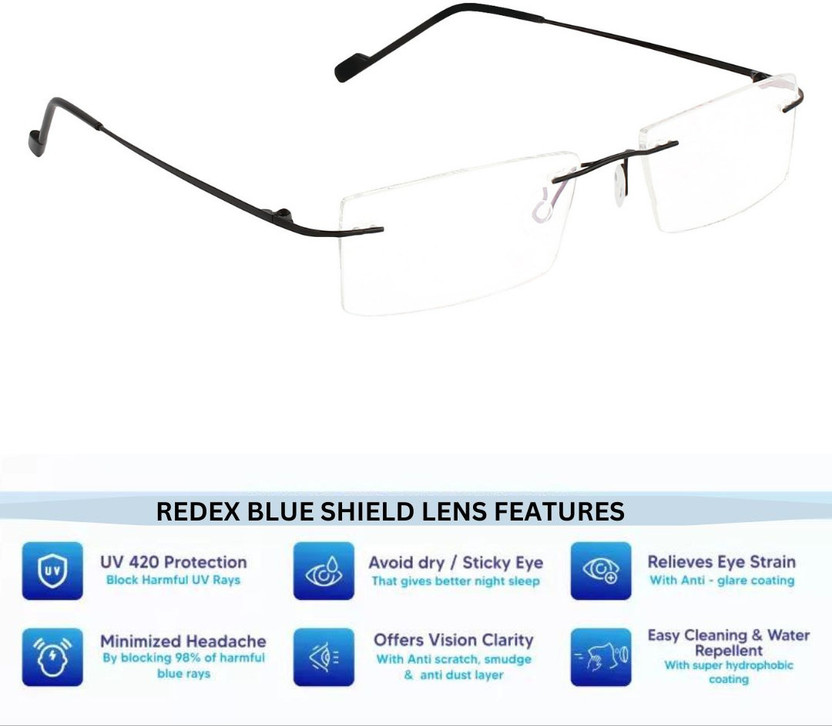 Redex Rimless (+1.75) Rectangle Reading Glasses(55 mm)