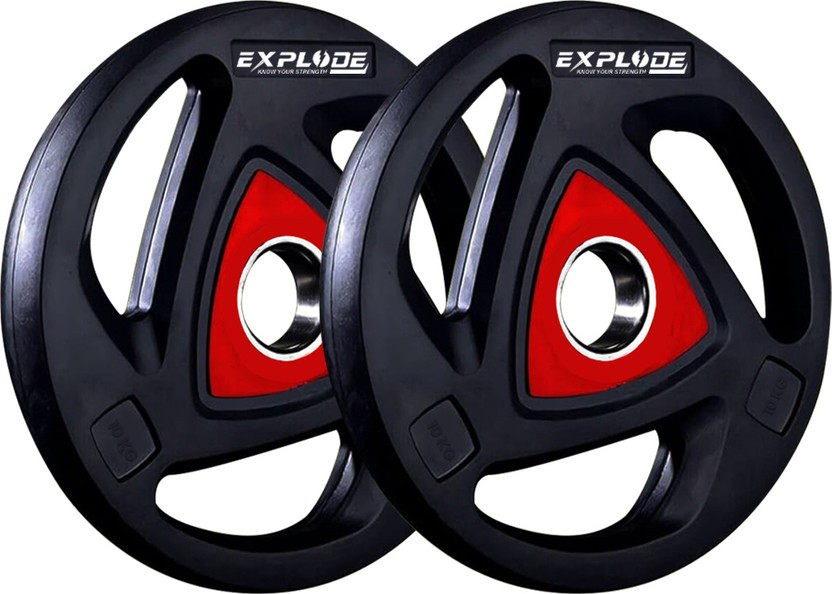 Explode Olympic Viva Barbell weight plate (10kg x 2) 50MM Black Weight Plate Black Weight Plate(20 kg)