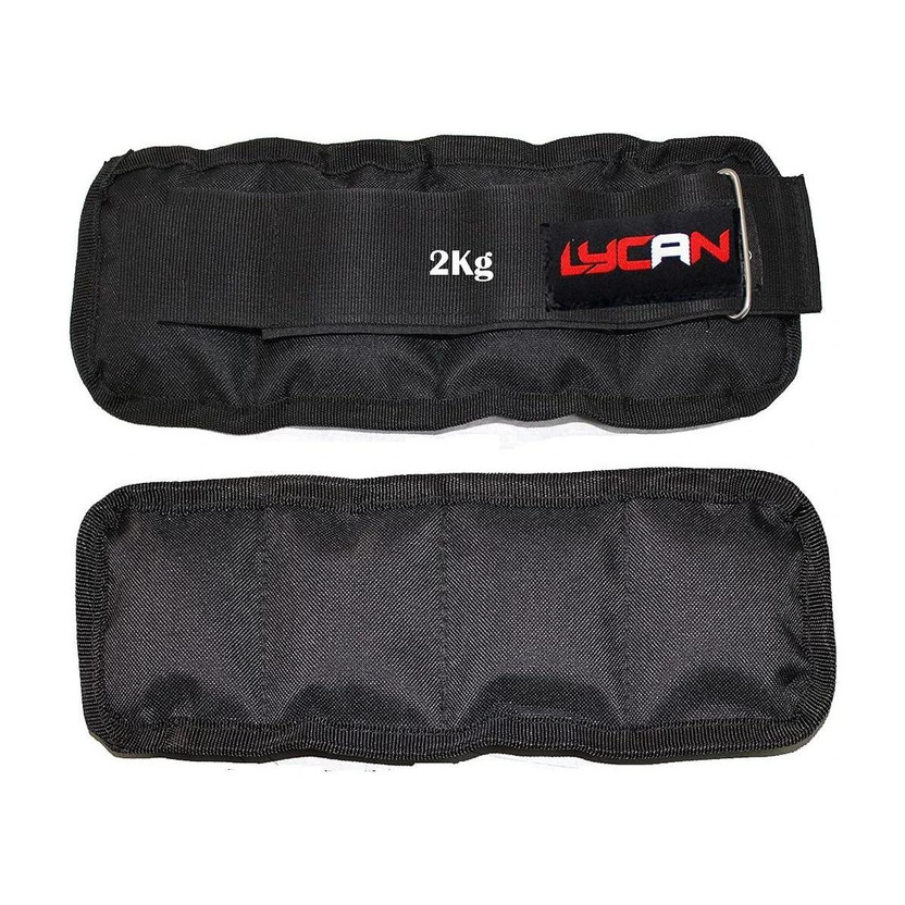 LYCAN 4 kg (2 kg Each x 2 pc) Black Ankle & Wrist Weight(4 kg)