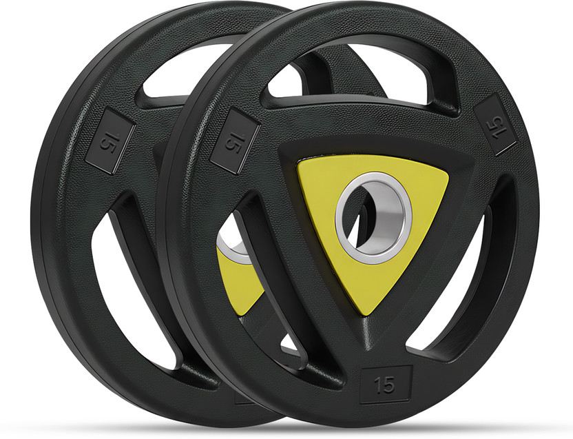 FITRXX Viva Barbell weight plate (15kg x 2) 50MM Black Weight Plate(30 kg)