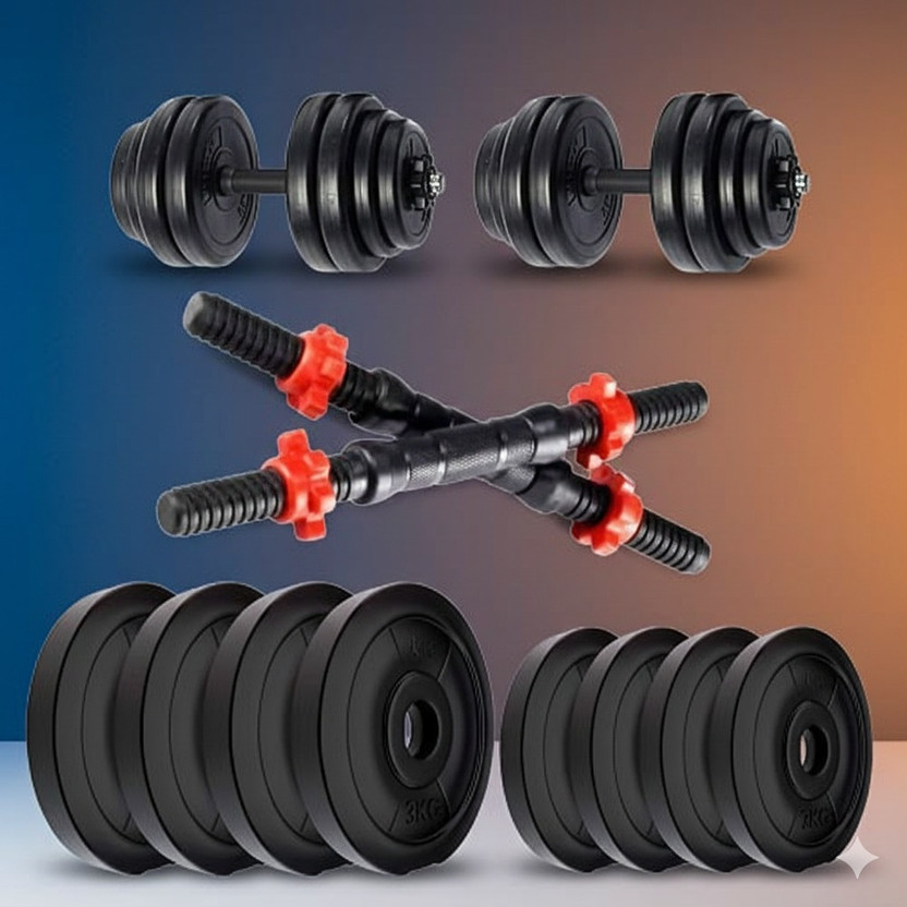 TUCKER FITNESS PVC Dumbbell Set 8KG 2KG X 4 Weight Plates Fitness Accessory Kit Kit