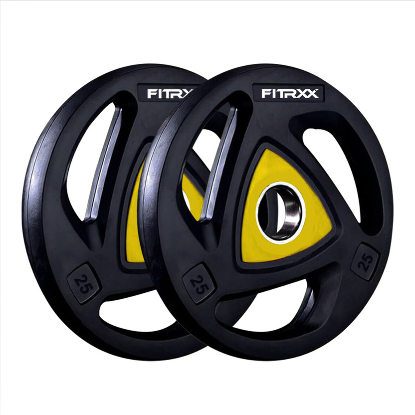 FITRXX Olympic Viva Barbell weight plate (25kg x 2) 50MM Black Weight Plate(50 kg)