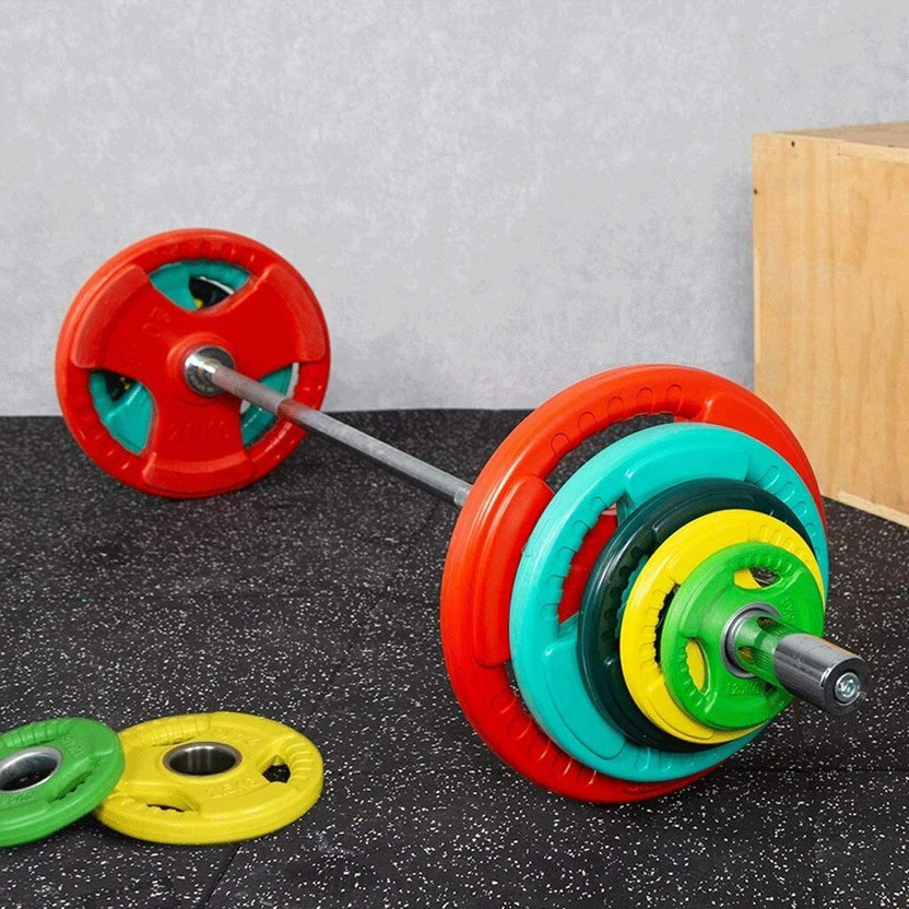 YMD 5Kgx2Pc Olympic Weight Plates Barbell Weight Plates Steel Insert, for Exercise Multicolor Weight Plate(10 kg)