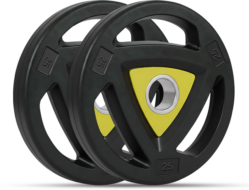 FITRXX Viva Barbell weight plate (25kg x 2) 50MM Black Weight Plate(50 kg)