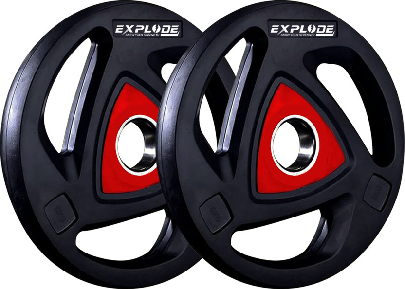 Explode Olympic Viva Barbell weight plate (5kg x 2) 50MM Black Weight Plate Black Weight Plate(10 kg)