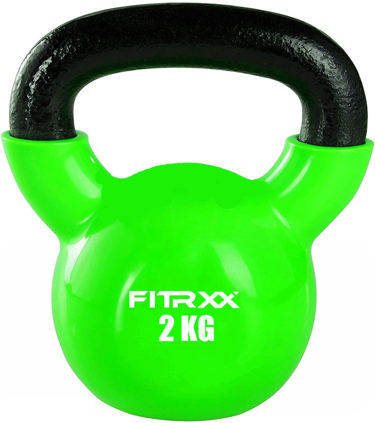 FITRXX Coated Solid Kettlebell Green Kettlebell(2 kg)