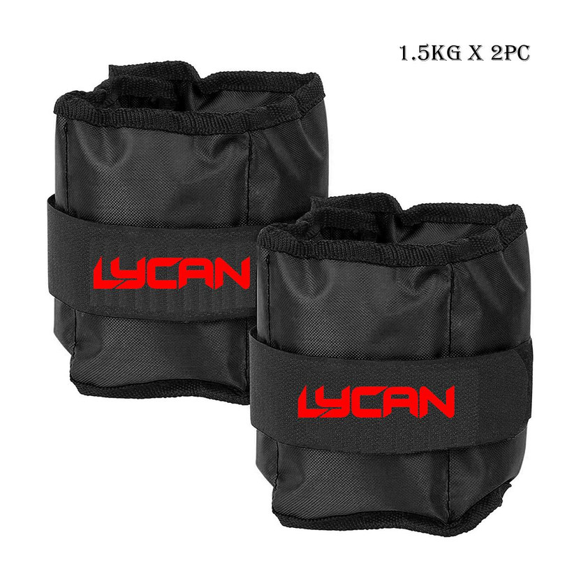 LYCAN LYCAN Wrist/Ankle Weights Resistant Leg Running Cross Fitness Gym 1.5KGX2 (3KG) Black Ankle & Wrist Weight(3 kg) - Flipkart Deal