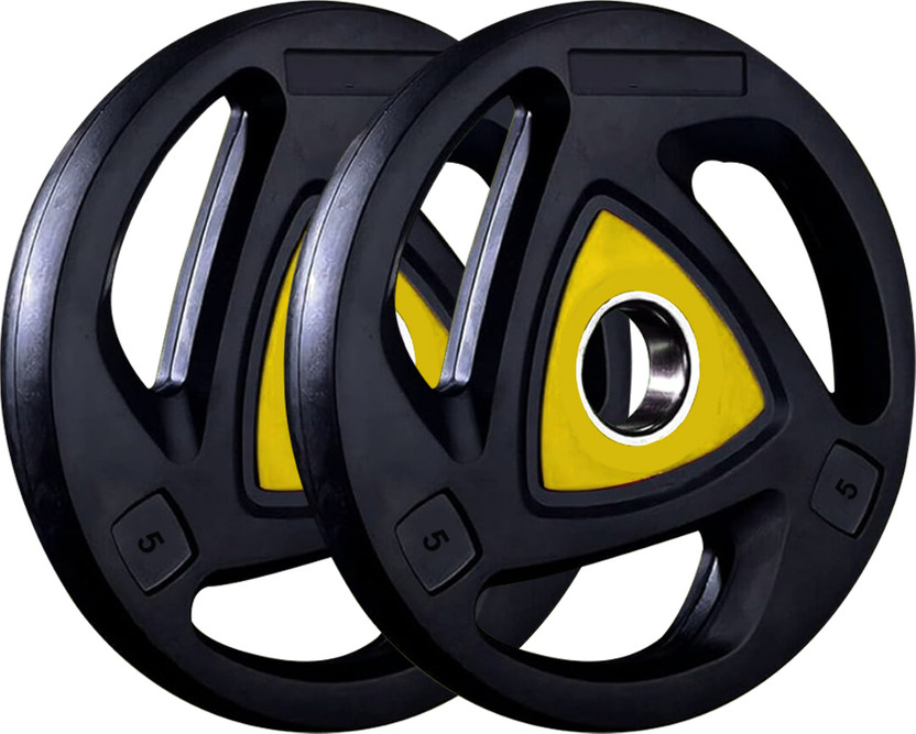 FITRXX Olympic Viva Barbell weight plate (5kg x 2) 50MM Black Weight Plate(10 kg)
