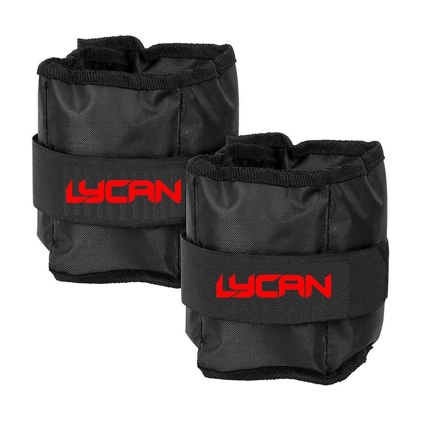 LYCAN 1kg x 2pc ankle weight Best for Fitness, Walking, Jogging, Aerobics and Swimming Black Ankle & Wrist Weight(2 kg)