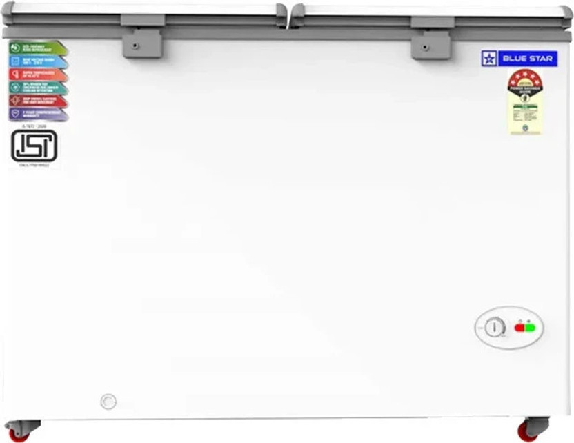 Blue Star 300 L Double Door Standard Deep Freezer(White, Grey, CF5-330NEYW 2024 Model, 5 Star)