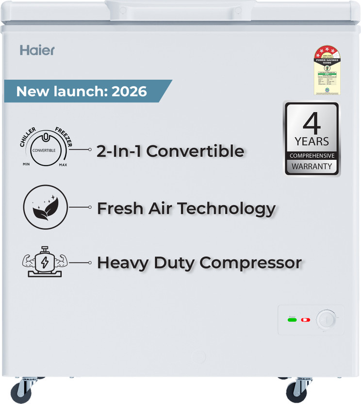 Haier 218 L Single Door Standard Deep Freezer(White, HFC-230SPW4, 4 Star)