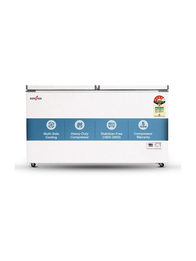 Kenstar 429.0 L Double Door Standard Deep Freezer(White, 400VCF4DDKS26W, 4 Star)