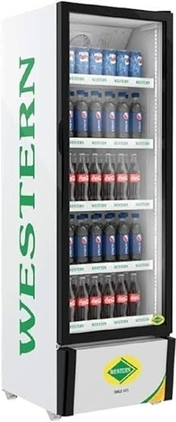 WESTERN 340 L Single Door Upright Freezer(White, HC-GL-380, White, Standard Visi Cooler, 5 Star)