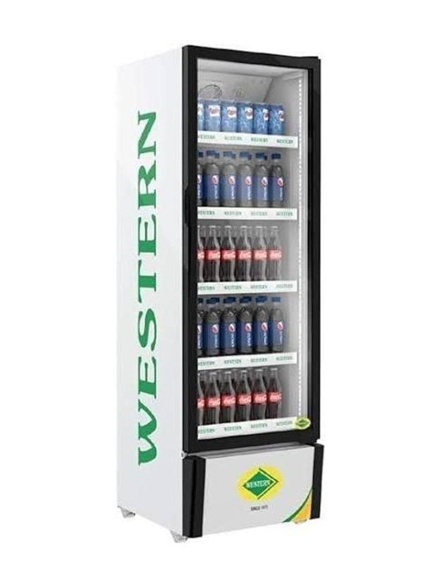 WESTERN 340 L Single Door Upright Freezer(White, HC-GL-380, White, Standard Visi Cooler, 5 Star)