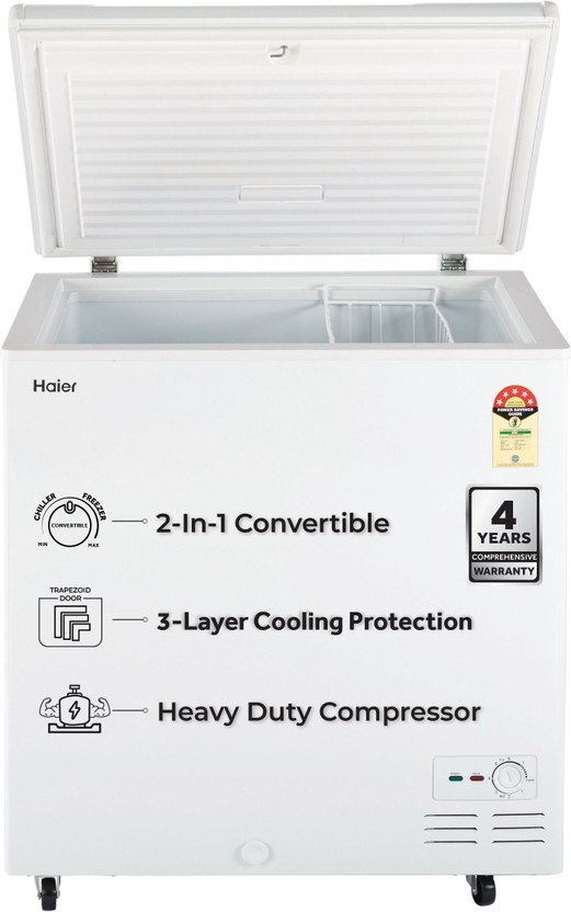 Haier 218 L Single Door Standard Deep Freezer(White, HFC-230SM5, 5 Star)